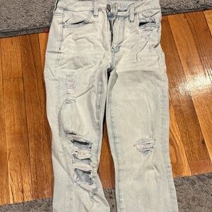 American Eagle Light Blue Distressed Women Jeans